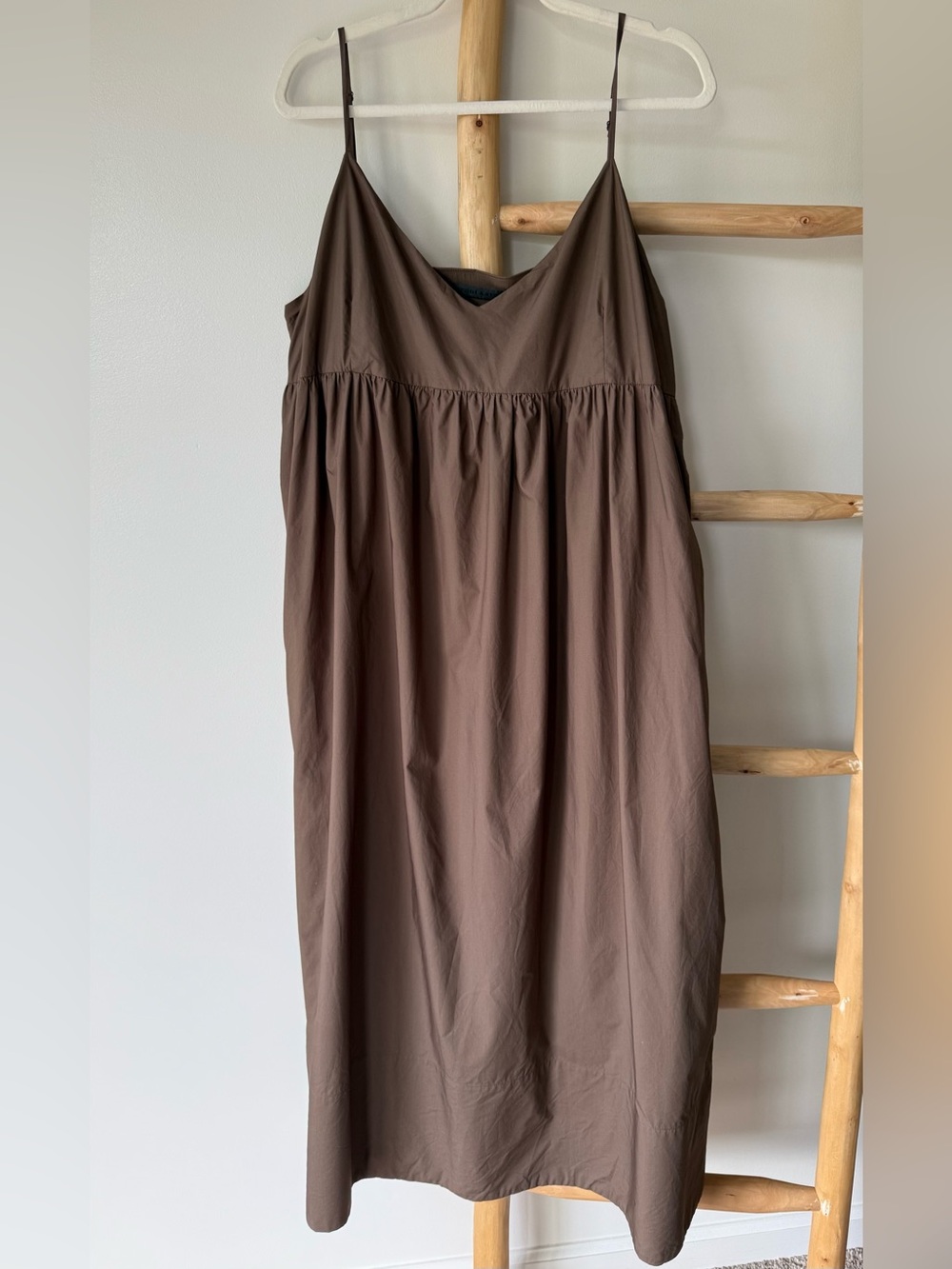 Jenni Kayne Designer Cove Strappy Cool Cotton Olive (Brown) Sundress Dress XL - Picture 5 of 16
